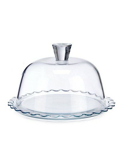 Lunch box Petite Patisserie Waves Transparent Glass 26,4 x 15,5 x 26,4 cm (2 Units)