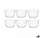 Set of bowls Motto Transparent Glass 200 ml (8 Units)