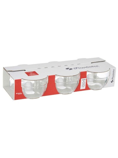 Set of bowls Motto Transparent Glass 200 ml (8 Units)