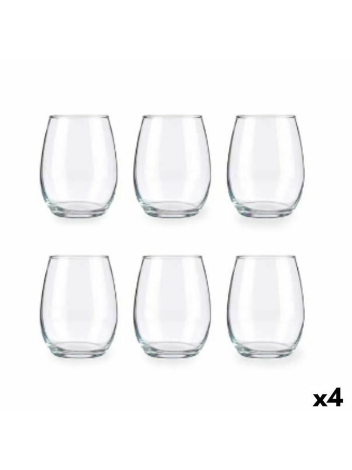 Set of glasses Amber Transparent Glass 350 ml (4 Units)