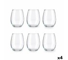 Set of glasses Amber Transparent Glass 350 ml (4 Units)