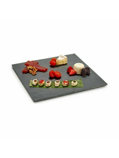 Bandeja de Aperitivos Negro Pizarra 30 x 0,5 x 30 cm (12 Unidades)
