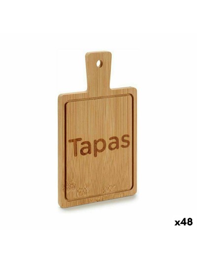 Bandeja de Aperitivos Con asa Bambú Pizarra 11 x 1 x 19,5 cm (48 Unidades)