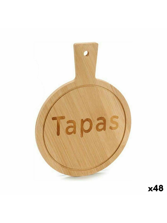 Bandeja de Aperitivos Con asa Bambú Pizarra 14 x 1 x 19 cm (48 Unidades)