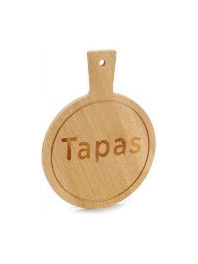 Bandeja de Aperitivos Con asa Bambú Pizarra 14 x 1 x 19 cm (48 Unidades)