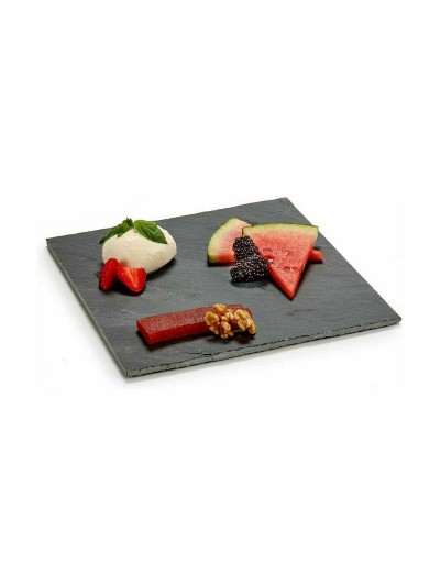 Bandeja de Aperitivos Negro Pizarra 25 x 0,5 x 25 cm (12 Unidades)