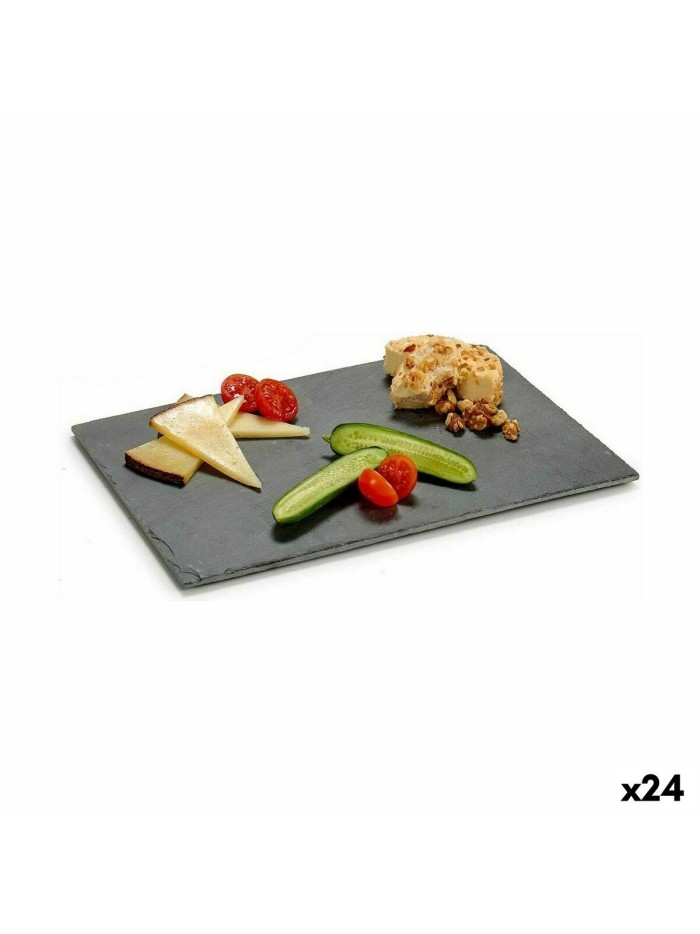 Bandeja de Aperitivos Negro Pizarra 30 x 0,5 x 20 cm (24 Unidades)