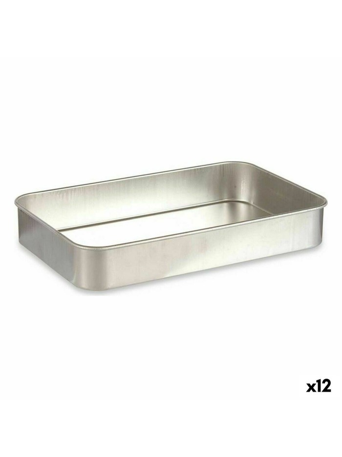 Plat à gratin Argenté Aluminium 41 x 6,5 x 26 cm (12 Unités)