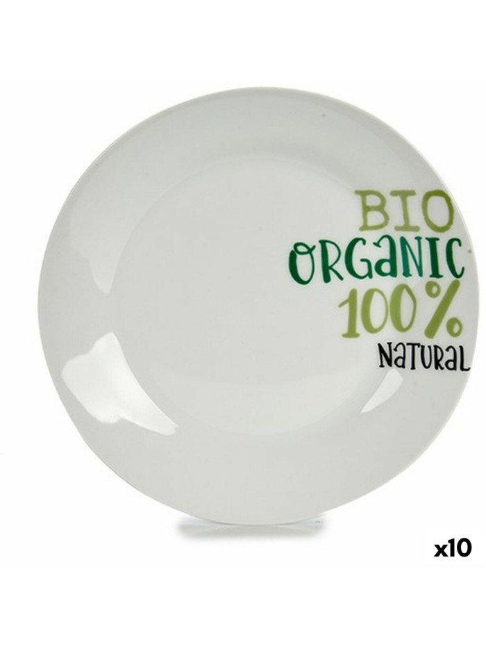 Plato de Postre Organic Porcelana 19 x 2 x 19 cm (10 Unidades)