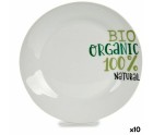 Plato de Postre Organic Porcelana 19 x 2 x 19 cm (10 Unidades)