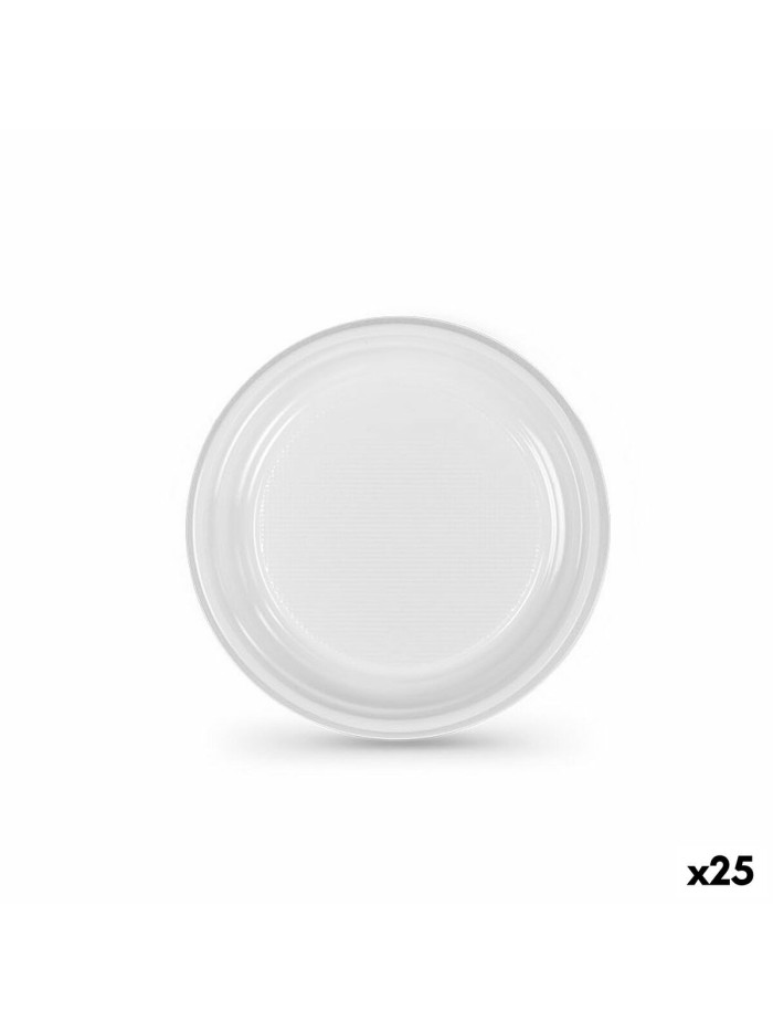 Lot d'assiettes réutilisables Algon Blanc Plastique 17 cm (25 Unités)