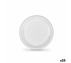 Set of reusable plates Algon White Plastic 17 cm (25 Units)