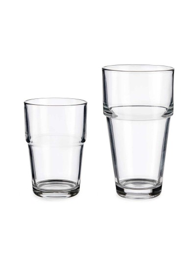 Set de Vasos Transparente Vidrio 260 ml 370 ml (4 Unidades)