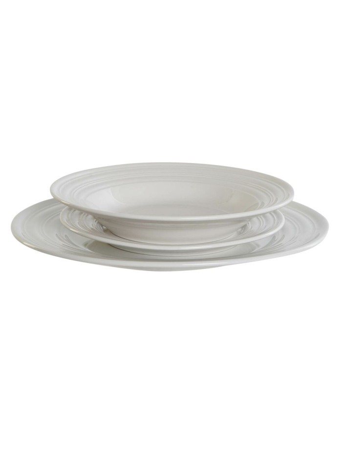 Service de Vaisselle DKD Home Decor Blanc Porcelaine 18 Pièces