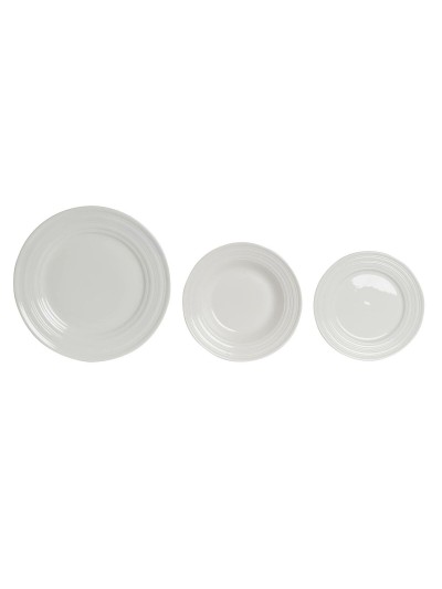 Service de Vaisselle DKD Home Decor Blanc Porcelaine 18 Pièces