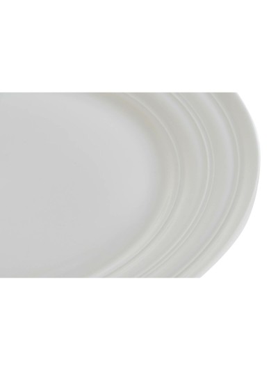 Plato Llano DKD Home Decor Blanco Porcelana 27 x 27 x 2 cm