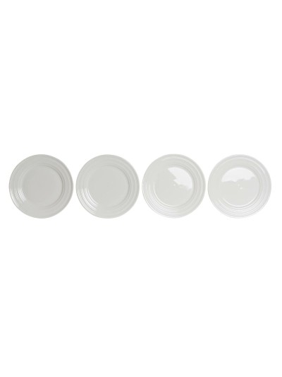 Plato Llano DKD Home Decor Blanco Porcelana 27 x 27 x 2 cm