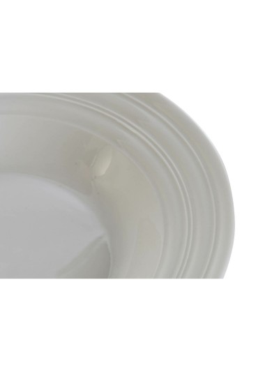 Assiette creuse DKD Home Decor Blanc Porcelaine 20 x 20 x 3 cm