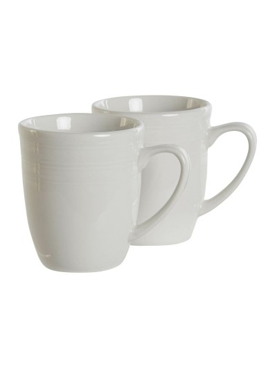 4 Piece Mug Set DKD Home Decor White Porcelain 330 ml 12 x 10 x 9 cm