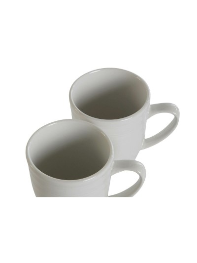 4 Piece Mug Set DKD Home Decor White Porcelain 330 ml 12 x 10 x 9 cm