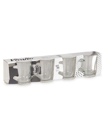 Ensemble de tasses à café Transparent verre 80 ml (24 Unités)