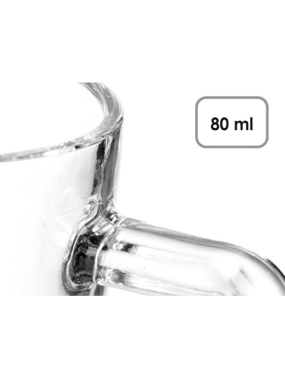 Piece Coffee Cup Set Transparent Glass 80 ml (24 Units)