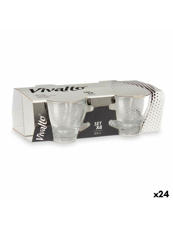 Ensemble de tasses à café Transparent verre 80 ml (24 Unités)
