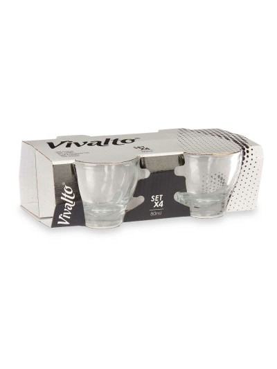 Ensemble de tasses à café Transparent verre 80 ml (24 Unités)
