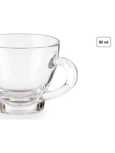 Ensemble de tasses à café Transparent verre 80 ml (24 Unités)
