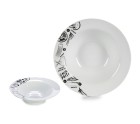 Pasta Dish White Black 23 x 6,5 x 23 cm Porcelain (16 Units)