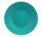 Plato Llano Turquesa Vidrio 27,5 x 2 x 27,5 cm (6 Unidades)