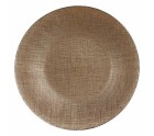 Plato Llano Dorado Vidrio 27 x 2 x 27 cm (6 Unidades)