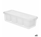 organisateur pour frigo Blanc Transparent Plastique 37,5 x 9 x 14,3 cm (12 Unités)