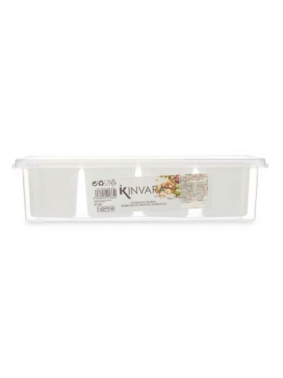 Organizador para Nevera Blanco Transparente Plástico 37,5 x 9 x 14,3 cm (12 Unidades)