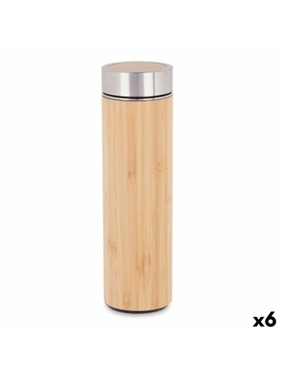Thermos 500 ml Natural Metal Bamboo (6 Units)