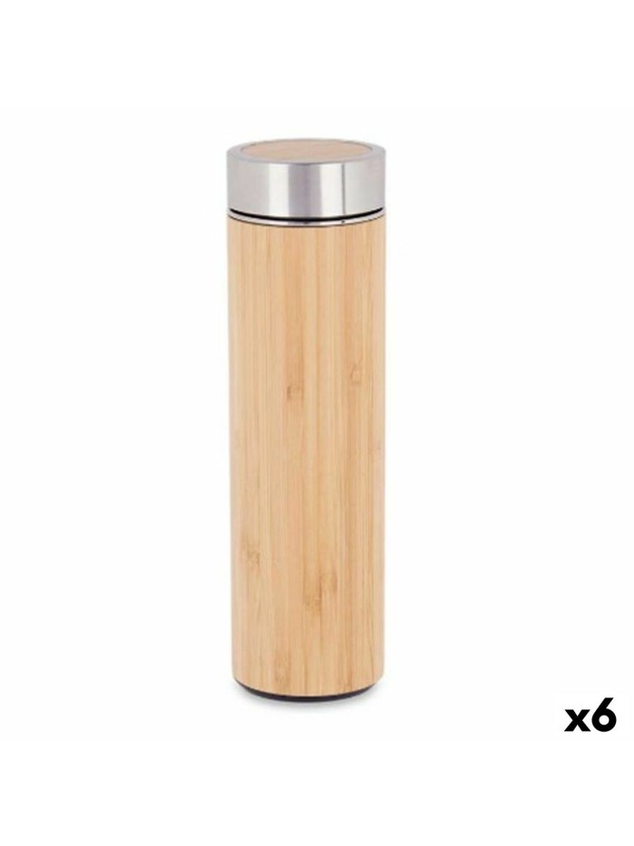 Thermos 500 ml Naturel Métal Bambou (6 Unités)