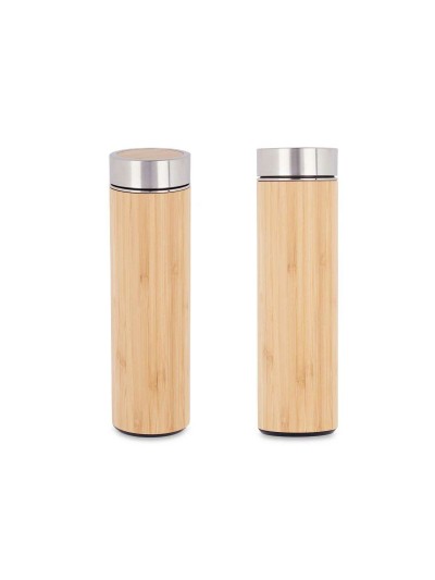 Thermos 500 ml Naturel Métal Bambou (6 Unités)