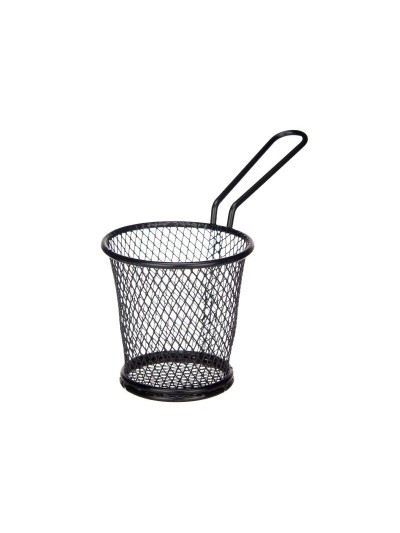 Cesta para Presentar Aperitivos Negro Metal 16 x 11,5 x 8 cm (12 Unidades)