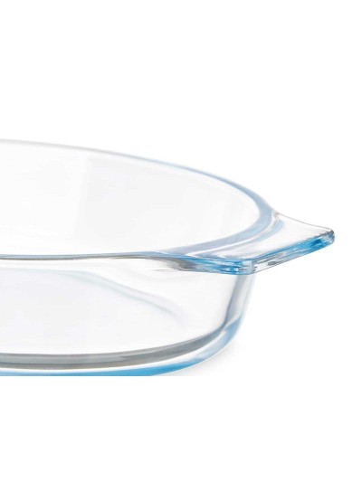 Fuente de Cocina Con asas Transparente Vidrio de Borosilicato 800 ml 27 x 4,5 x 15,8 cm (18 Unidades)