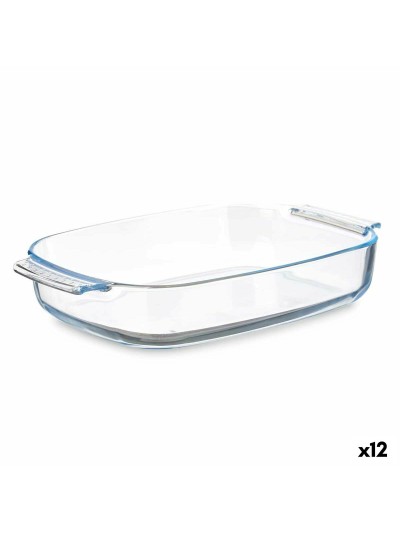 Plat à Gratin Avec des poignées Transparent Verre Borosilicaté 2,7 L 34,4 x 6,1 x 22,3 cm (12 Unités)