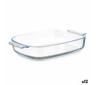 Serving Platter With handles Transparent Borosilicate Glass 2,7 L 34,4 x 6,1 x 22,3 cm (12 Units)