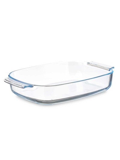 Serving Platter With handles Transparent Borosilicate Glass 2,7 L 34,4 x 6,1 x 22,3 cm (12 Units)