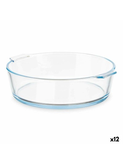 Fuente de Cocina Con asas Transparente Vidrio de Borosilicato 1,6 L 23 x 6 x 20 cm (12 Unidades)