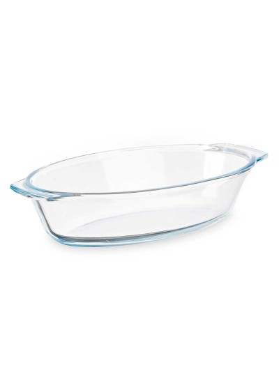 Serving Platter With handles Transparent Borosilicate Glass 700 ml 23,6 x 5,3 x 13 cm (18 Units)