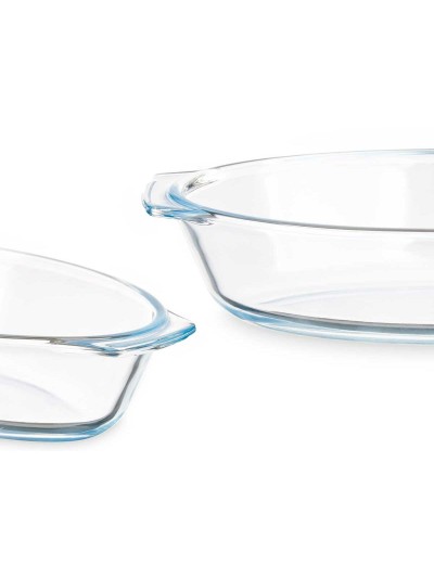 Serving Platter With handles Transparent Borosilicate Glass 700 ml 23,6 x 5,3 x 13 cm (18 Units)