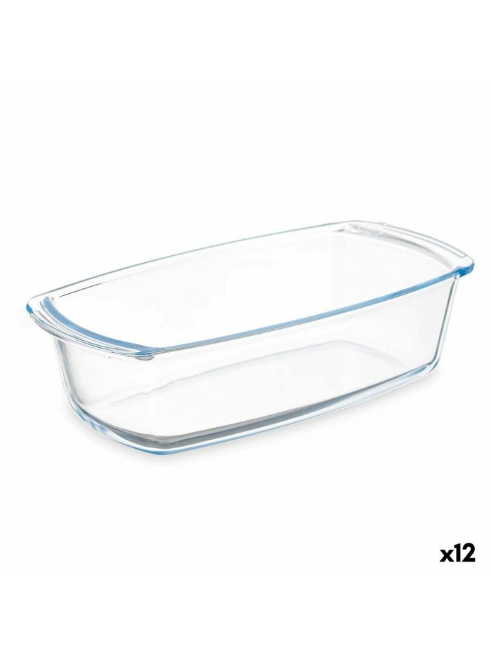 Serving Platter With handles Transparent Borosilicate Glass 1,6 L 27 x 7,2 x 14 cm (12 Units)