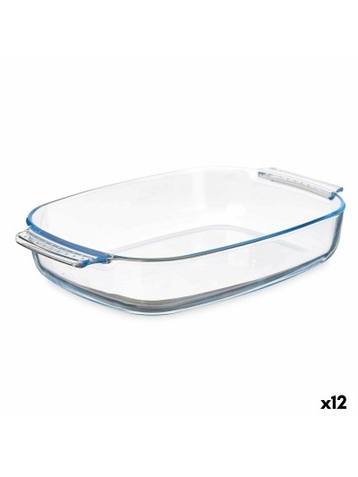 Fuente de Cocina Con asas Transparente Vidrio de Borosilicato 2 L 30,2 x 6 x 19,6 cm (12 Unidades)