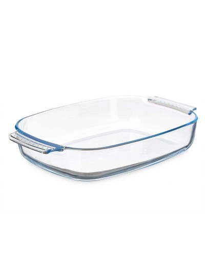 Fuente de Cocina Con asas Transparente Vidrio de Borosilicato 2 L 30,2 x 6 x 19,6 cm (12 Unidades)