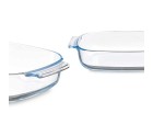 Fuente de Cocina Con asas Transparente Vidrio de Borosilicato 3,8 L 38 x 6,5 x 25,4 cm (6 Unidades)