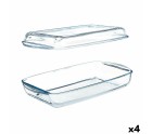 Plateau avec couvercle Borcam Transparent Verre Borosilicaté 1,9 L (4 Unités)